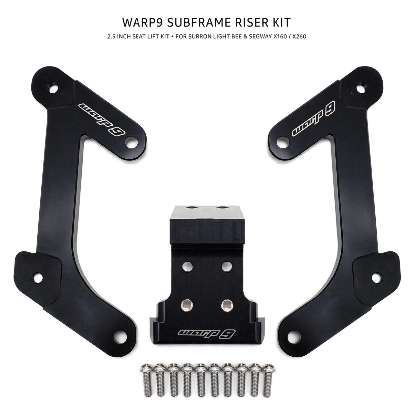 Warp9 Subframe Riser Kit for Surron Light Bee & Segway X160 / X260 - 2.5" Seat Lift