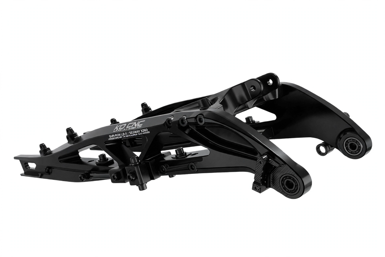 Upgraded Swing Arm KO CNC Black Sur-Ron LB-X / Segway X260 – 50mm Extended – 6061-T6 - Image 2